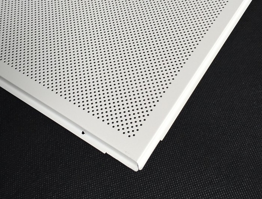 Acoustic Fireproof 595 X 595mm Perforated Metal Tấm trần với màu trắng
