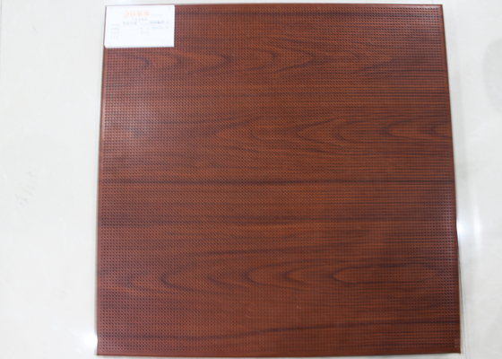 Màu gỗ tối màu Trần nhôm cách âm Mircoperforated 600 × 600mm