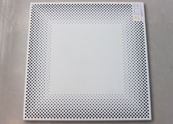 Tấm trần bằng kim loại màu trắng Perforated Tegular of Punching Holes PA6012T
